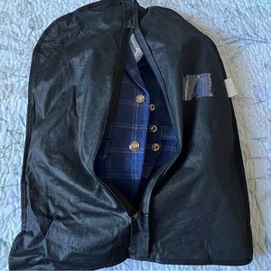 3 piece blue plaid toddler suit with white shirt. Size 2T